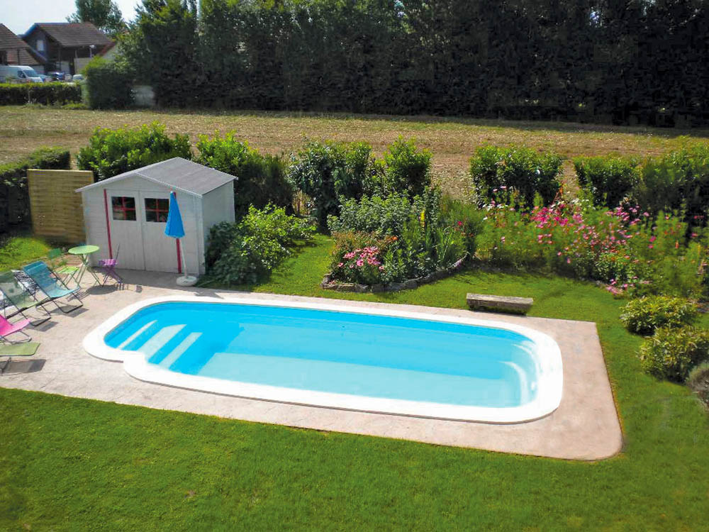 Piscine Coque Polyester Forme Rectangulaire 7x3 Fond Plat Pacifica 