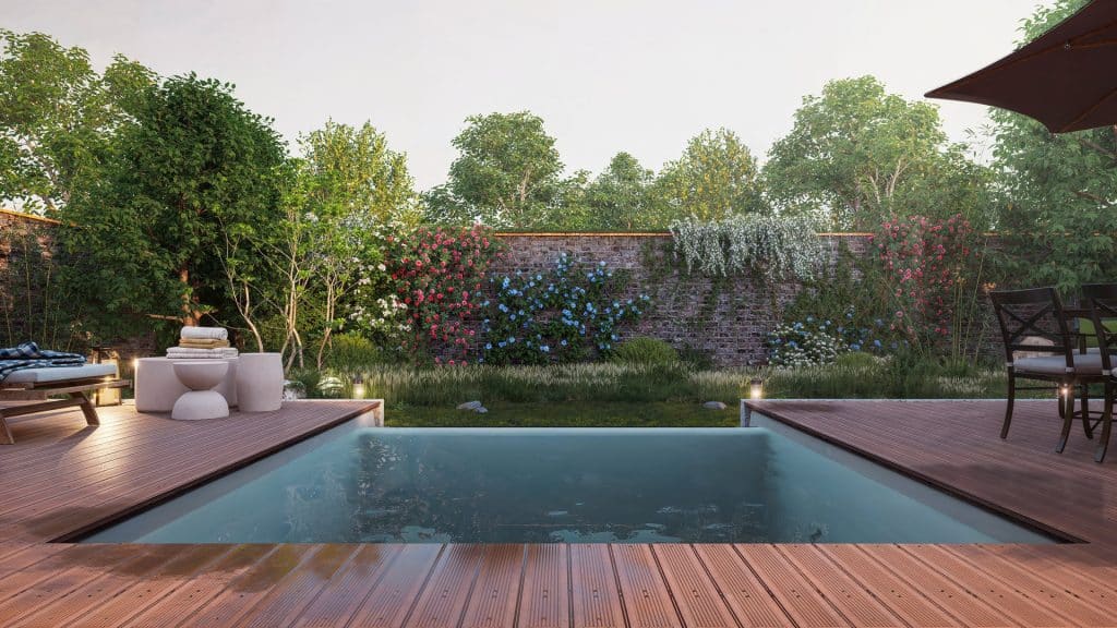 Piscine coque à débordement
