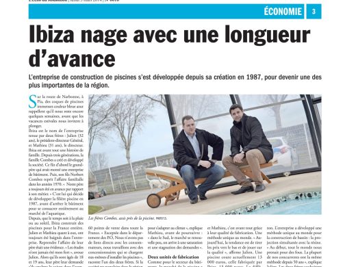 L&#039;Echo du Roussillon parle de Piscines IBIZA