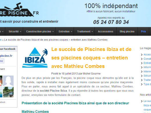 On parle de nous sur &#034;votre piscine.fr&#034; !