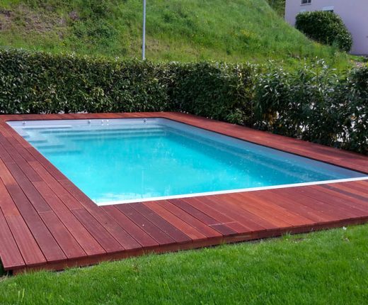 Réalisation Piscine Coque en Suisse par Oberson Piscines Ibiza