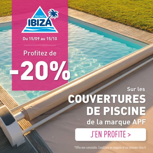 Volets, bâches et couvertures de piscine : -20%